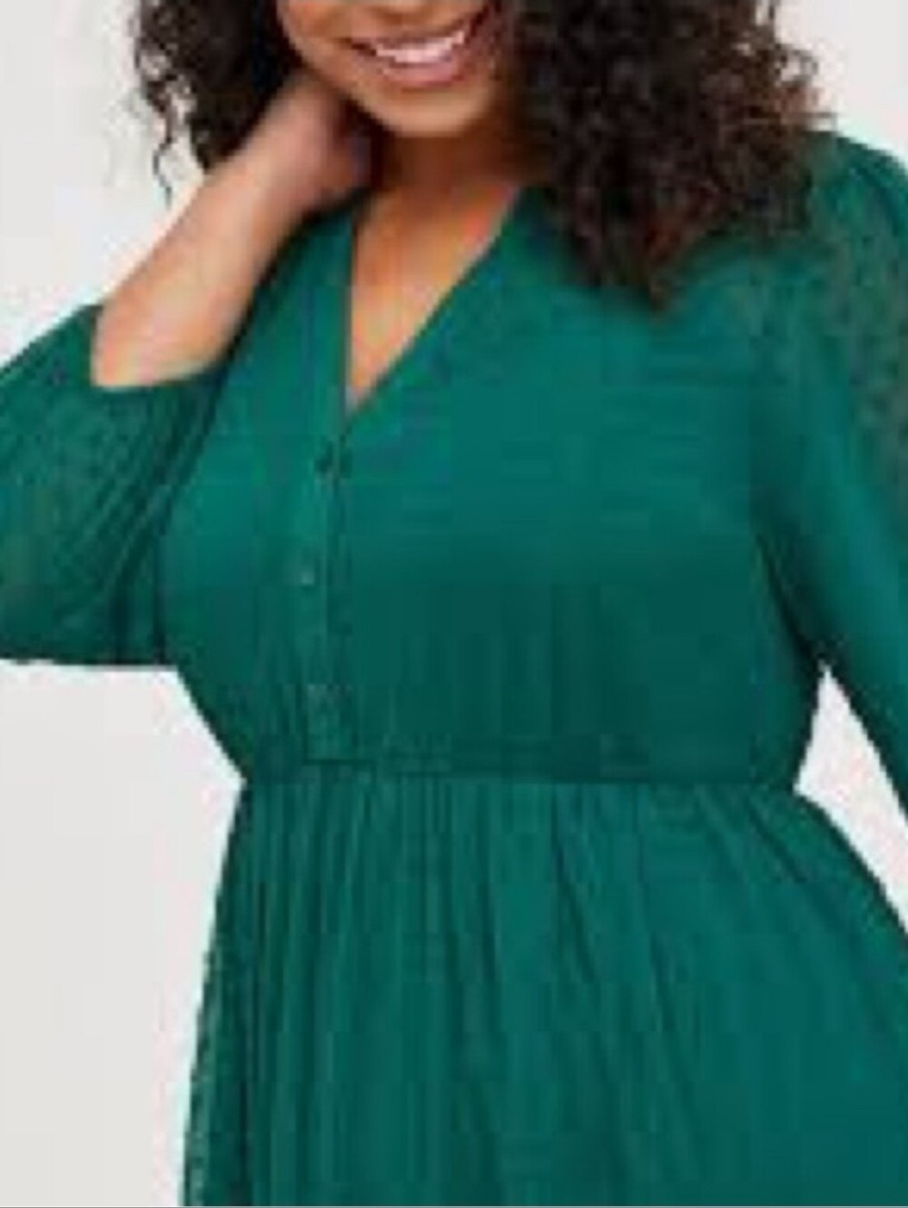 TORRID Green Clip Dot Tiered Midi Dress - Size 4X - Picture 14 of 14